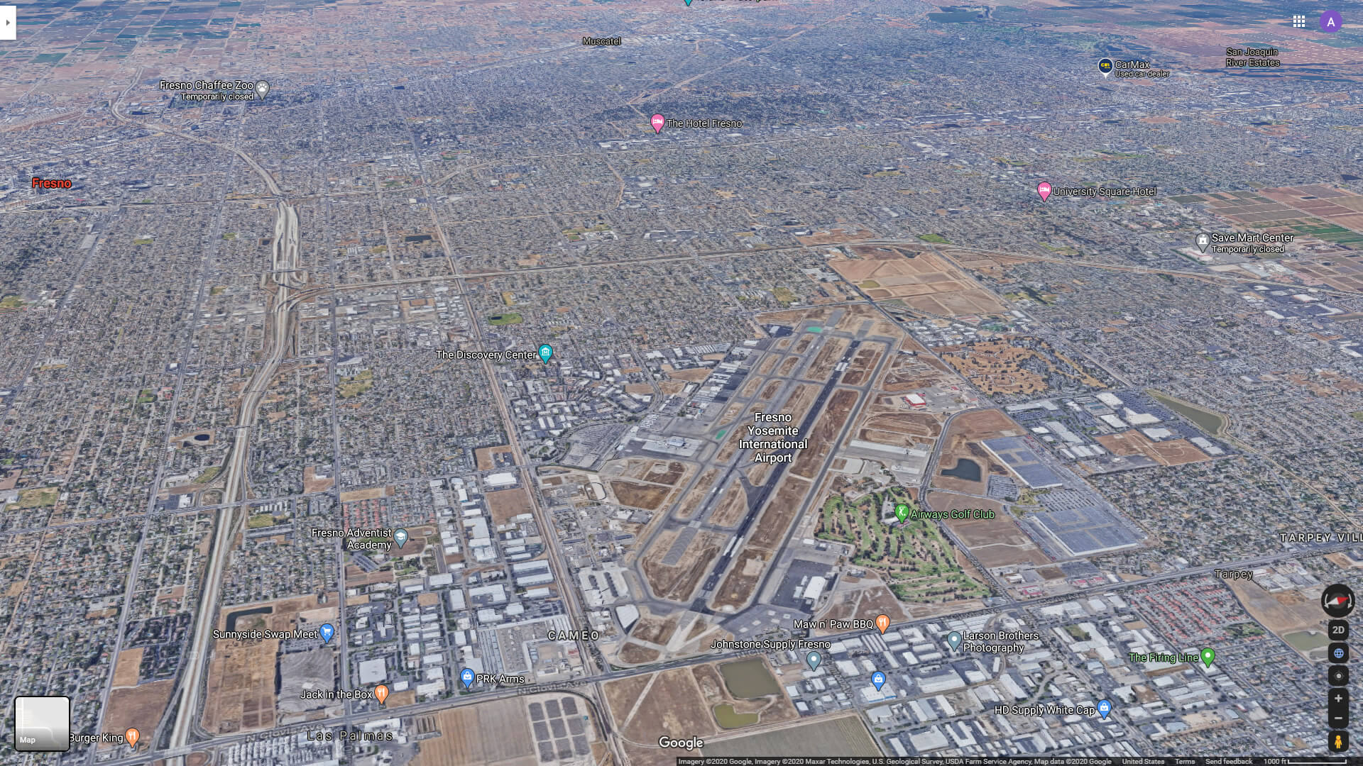Fresno Yosemite International Airport Map